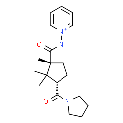 ChemSpider 2D Image | 1-({[(1R,3S)-1,2,2-Trimethyl-3-(1-pyrrolidinylcarbonyl)cyclopentyl]carbonyl}amino)pyridinium | C19H28N3O2