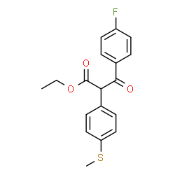 ChemSpider 2D Image | Ethyl 3-(4-fluorophenyl)-2-[4-(methylsulfanyl)phenyl]-3-oxopropanoate | C18H17FO3S
