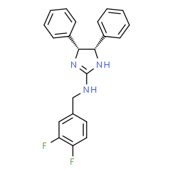 ChemSpider 2D Image | (4R,5S)-N-(3,4-Difluorobenzyl)-4,5-diphenyl-4,5-dihydro-1H-imidazol-2-amine | C22H19F2N3