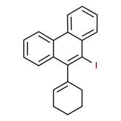 ChemSpider 2D Image | 9-(1-Cyclohexen-1-yl)-10-iodophenanthrene | C20H17I
