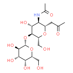 ChemSpider 2D Image | (1S)-2-Acetamido-1,5-anhydro-2-deoxy-4-O-beta-D-galactopyranosyl-1-(2-oxopropyl)-D-glucitol | C17H29NO11