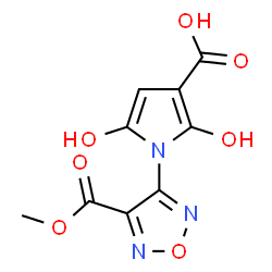 ChemSpider 2D Image | 2,5-Dihydroxy-1-[4-(methoxycarbonyl)-1,2,5-oxadiazol-3-yl]-1H-pyrrole-3-carboxylic acid | C9H7N3O7