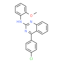 ChemSpider 2D Image | 4-(4-Chlorophenyl)-N-(2-methoxyphenyl)-2-quinazolinamine | C21H16ClN3O
