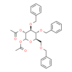 ChemSpider 2D Image | 1,2-Di-O-acetyl-3,4,6-tri-O-benzyl-D-glucopyranose | C31H34O8