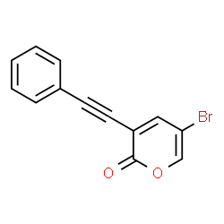 ChemSpider 2D Image | 5-Bromo-3-(phenylethynyl)-2H-pyran-2-one | C13H7BrO2