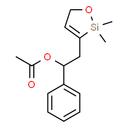ChemSpider 2D Image | 2-(2,2-Dimethyl-2,5-dihydro-1,2-oxasilol-3-yl)-1-phenylethyl acetate | C15H20O3Si
