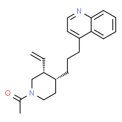 ChemSpider 2D Image | 1-{(3R,4R)-4-[3-(4-Quinolinyl)propyl]-3-vinyl-1-piperidinyl}ethanone | C21H26N2O