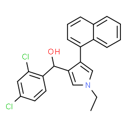 ChemSpider 2D Image | (2,4-Dichlorophenyl)[1-ethyl-4-(1-naphthyl)-1H-pyrrol-3-yl]methanol | C23H19Cl2NO