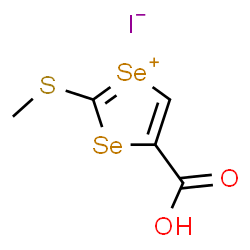 ChemSpider 2D Image | 4-Carboxy-2-(methylsulfanyl)-1,3-diselenol-1-ium iodide | C5H5IO2SSe2