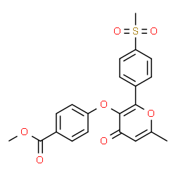 ChemSpider 2D Image | Methyl 4-({6-methyl-2-[4-(methylsulfonyl)phenyl]-4-oxo-4H-pyran-3-yl}oxy)benzoate | C21H18O7S