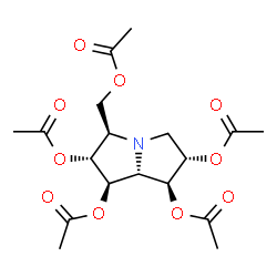 ChemSpider 2D Image | (1R,2R,3R,6S,7S,7aR)-3-(Acetoxymethyl)hexahydro-1H-pyrrolizine-1,2,6,7-tetrayl tetraacetate | C18H25NO10