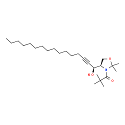 ChemSpider 2D Image | 1-{(4R)-4-[(1S)-1-Hydroxy-2-hexadecyn-1-yl]-2,2-dimethyl-1,3-oxazolidin-3-yl}-2,2-dimethyl-1-propanone | C26H47NO3