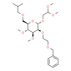 ChemSpider 2D Image | 2,2-Dimethoxyethyl 2-O-[2-(benzyloxy)ethyl]-6-O-isobutyl-3,4-di-O-methyl-alpha-D-mannopyranoside | C25H42O9