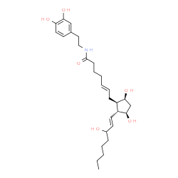 ChemSpider 2D Image | (5E,9alpha,11alpha,13E)-N-[2-(3,4-Dihydroxyphenyl)ethyl]-9,11,15-trihydroxyprosta-5,13-dien-1-amide | C28H43NO6