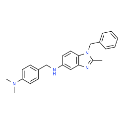 ChemSpider 2D Image | 1-Benzyl-N-[4-(dimethylamino)benzyl]-2-methyl-1H-benzimidazol-5-amine | C24H26N4