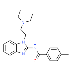 ChemSpider 2D Image | N-{1-[2-(Diethylamino)ethyl]-1H-benzimidazol-2-yl}-4-methylbenzamide | C21H26N4O