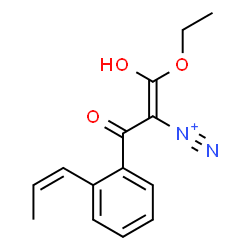 ChemSpider 2D Image | (1Z)-1-Ethoxy-1-hydroxy-3-oxo-3-{2-[(1Z)-1-propen-1-yl]phenyl}-1-propene-2-diazonium | C14H15N2O3