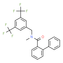 ChemSpider 2D Image | N-[3,5-Bis(trifluoromethyl)benzyl]-N-methyl-2-biphenylcarboxamide | C23H17F6NO