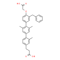 ChemSpider 2D Image | 3-[3''-Benzyl-4''-(carboxymethoxy)-2,3',5'-trimethyl-1,1':4',1''-terphenyl-4-yl]propanoic acid | C33H32O5