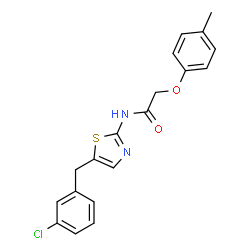 ChemSpider 2D Image | N-[5-(3-Chlorobenzyl)-1,3-thiazol-2-yl]-2-(4-methylphenoxy)acetamide | C19H17ClN2O2S