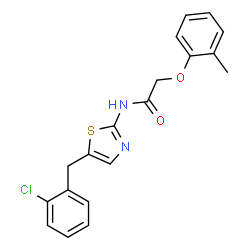 ChemSpider 2D Image | N-[5-(2-Chlorobenzyl)-1,3-thiazol-2-yl]-2-(2-methylphenoxy)acetamide | C19H17ClN2O2S