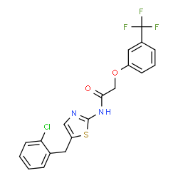 ChemSpider 2D Image | N-[5-(2-Chlorobenzyl)-1,3-thiazol-2-yl]-2-[3-(trifluoromethyl)phenoxy]acetamide | C19H14ClF3N2O2S