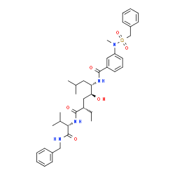 ChemSpider 2D Image | N-[(4S,5S,7R)-7-{[(2S)-1-(Benzylamino)-3-methyl-1-oxo-2-butanyl]carbamoyl}-5-hydroxy-2-methyl-4-nonanyl]-3-[(benzylsulfonyl)(methyl)amino]benzamide | C38H52N4O6S