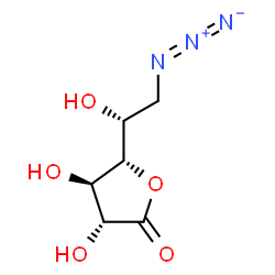 ChemSpider 2D Image | (3R,4R,5S)-5-[(1R)-2-Azido-1-hydroxyethyl]-3,4-dihydroxydihydro-2(3H)-furanone | C6H9N3O5