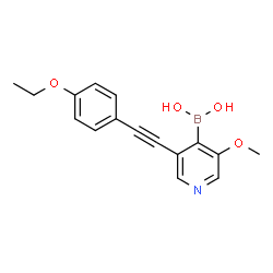 ChemSpider 2D Image | {3-[(4-Ethoxyphenyl)ethynyl]-5-methoxy-4-pyridinyl}boronic acid | C16H16BNO4