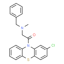 ChemSpider 2D Image | 2-(Benzyl-methyl-amino)-1-(2-chloro-phenothiazin-10-yl)-ethanone | C22H19ClN2OS