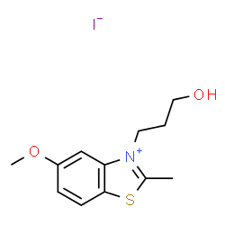 ChemSpider 2D Image | 3-(3-Hydroxypropyl)-5-methoxy-2-methyl-1,3-benzothiazol-3-ium iodide | C12H16INO2S