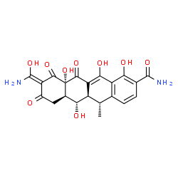 ChemSpider 2D Image | (5R,5aR,6S,6aR,9Z,10aS)-9-[Amino(hydroxy)methylene]-1,6,10a,12-tetrahydroxy-5-methyl-8,10,11-trioxo-5,5a,6,6a,7,8,9,10,10a,11-decahydro-2-tetracenecarboxamide | C21H20N2O9