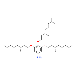ChemSpider 2D Image | 3,4,5-Tris{[(3S)-3,7-dimethyloctyl]oxy}aniline | C36H67NO3