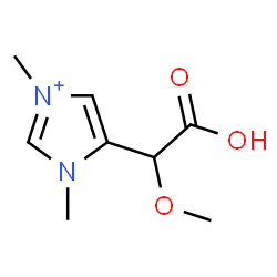 ChemSpider 2D Image | 5-[Carboxy(methoxy)methyl]-1,3-dimethyl-1H-imidazol-3-ium | C8H13N2O3