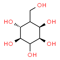 ChemSpider 2D Image | (1R,2R,4S,5R)-6-(Hydroxymethyl)-1,2,3,4,5-cyclohexanepentol | C7H14O6