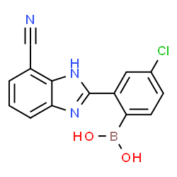 ChemSpider 2D Image | [4-Chloro-2-(7-cyano-1H-benzimidazol-2-yl)phenyl]boronic acid | C14H9BClN3O2