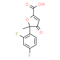 ChemSpider 2D Image | 5-(2,4-Difluorophenyl)-5-methyl-4-oxo-4,5-dihydro-2-furancarboxylic acid | C12H8F2O4