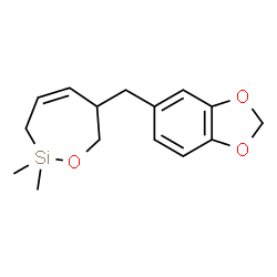 ChemSpider 2D Image | 5-[(2,2-Dimethyl-2,3,6,7-tetrahydro-1,2-oxasilepin-6-yl)methyl]-1,3-benzodioxole | C15H20O3Si