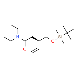 ChemSpider 2D Image | (3S)-3-({[Dimethyl(2-methyl-2-propanyl)silyl]oxy}methyl)-N,N-diethyl-4-pentenamide | C16H33NO2Si