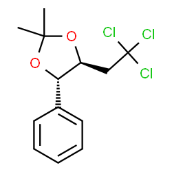 ChemSpider 2D Image | (4S,5S)-2,2-Dimethyl-4-phenyl-5-(2,2,2-trichloroethyl)-1,3-dioxolane | C13H15Cl3O2