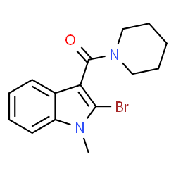 ChemSpider 2D Image | (2-Bromo-1-methyl-1H-indol-3-yl)(1-piperidinyl)methanone | C15H17BrN2O