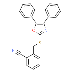 ChemSpider 2D Image | 2-{[(4,5-Diphenyl-1,3-oxazol-2-yl)sulfanyl]methyl}benzonitrile | C23H16N2OS