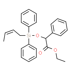 ChemSpider 2D Image | Ethyl {[(2Z)-2-buten-1-yl(diphenyl)silyl]oxy}(phenyl)acetate | C26H28O3Si