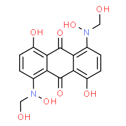 ChemSpider 2D Image | 1,5-Dihydroxy-4,8-bis(hydroxy(hydroxymethyl)amino)anthraquinone | C16H14N2O8