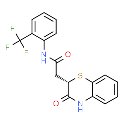 ChemSpider 2D Image | 2-[(2S)-3-Oxo-3,4-dihydro-2H-1,4-benzothiazin-2-yl]-N-[2-(trifluoromethyl)phenyl]acetamide | C17H13F3N2O2S