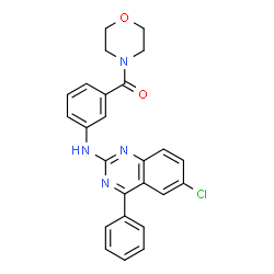 ChemSpider 2D Image | {3-[(6-Chloro-4-phenyl-2-quinazolinyl)amino]phenyl}(4-morpholinyl)methanone | C25H21ClN4O2