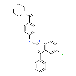 ChemSpider 2D Image | {4-[(6-Chloro-4-phenyl-2-quinazolinyl)amino]phenyl}(4-morpholinyl)methanone | C25H21ClN4O2