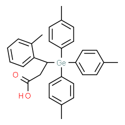 ChemSpider 2D Image | 3-(2-Methylphenyl)-3-[tris(4-methylphenyl)germyl]propanoic acid | C31H32GeO2