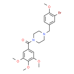 ChemSpider 2D Image | [4-(3-Bromo-4-methoxybenzyl)-1-piperazinyl](3,4,5-trimethoxyphenyl)methanone | C22H27BrN2O5