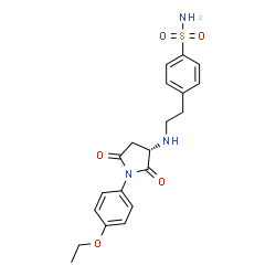 ChemSpider 2D Image | 4-(2-{[(3S)-1-(4-Ethoxyphenyl)-2,5-dioxo-3-pyrrolidinyl]amino}ethyl)benzenesulfonamide | C20H23N3O5S